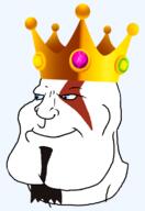 Warrior-Z(user) blue_eyes crown goatee head king namefag_drama series:keep_raging_on_them smile soyjak subvariant:mexiaryan transparent_background variant:meximutt // 527x764 // 91.7KB