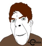 bethesda clothes ginger green_eyes logo looking_at_viewer looking_at_you smile smirk text todd_howard tshirt variant:cobson // 775x849 // 122.1KB