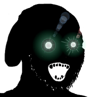 4chan animal black_skin dog ear glowing glowing_eyes inverted janny open_mouth soyjak stubble subvariant:soyak_(crazed) thougher variant:soyak white_background // 740x724 // 98.0KB