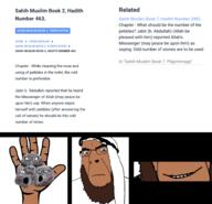 5soyjaks brown_skin clothes comic concerned glasses hand keffiyeh neutral open_mouth shitskin smile smirk soyjak stone stubble text variant:cobson variant:gapejak variant:markiplier_soyjak variant:soyak variant:tony_soprano_soyjak // 2840x2740 // 269.5KB