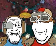 2soyjaks are_you_soying_what_im_soying clothes deep_rock_galactic glasses smile soyjak stubble subvariant:wholesome_soyjak variant:gapejak variant:markiplier_soyjak video_game // 1200x1000 // 773.0KB