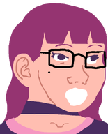 amelia british choker chud female game gape glasses high_effort hull long_hair mole no_lines pathways subvariant:female_soyak variant:soyak video_game // 644x800 // 14.7KB