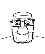 glasses jew_jew_jew looking_at_you smile soyjak square_head stubble subvariant:jjj variant:ppp // 663x805 // 65.0KB