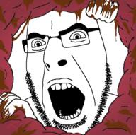 angry anus glasses hand intestines open_mouth poop soyjak stubble variant:cobson // 722x720 // 72.9KB
