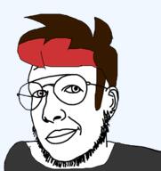 animation_meme birdie brown_hair closed_mouth ear glasses hair mortis soyjak stubble variant:raffer // 1585x1677 // 323.6KB