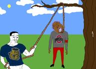 2soyjaks balding brown_skin buff clothes cloud grass hanging lipstick makeup meta:tagme michigan ohio_state open_mouth pink_hair sky soyjak stubble sun tongue total_nigger_death tranny tree united_states variant:bernd variant:chudjak // 2094x1500 // 362.8KB