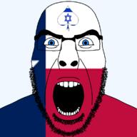 angry beard blue_eyes facial_mark flag flag:israel flag:texas forehead_mark glasses hair israel looking_at_you open_mouth queen_of_spades soyjak spade star_(symbol) star_of_david state stubble subvariant:cobson_front2 subvariant:spadeson texas thick_eyebrows united_states variant:cobson // 800x800 // 36.0KB