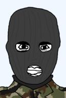 balaclava camouflage closed_mouth clothes military military_uniform smile soyjak subvariant:chudjak_front sweater terrorist transparent_background variant:chudjak yurigod_(namefag) // 420x622 // 24.5KB
