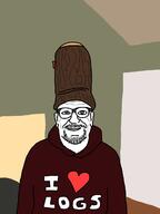 closed_mouth clothes ear glasses grin hat heart hoodie i_love log soyjak stubble variant:unknown // 1000x1333 // 71.6KB