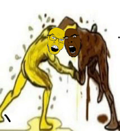 2soyjaks fight fighting glasses open_mouth piss poop stubble variant:cobson variant:feraljak // 950x1039 // 1.0MB