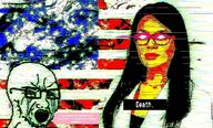 bloodshot_eyes country crying feminism flag glasses open_mouth soyjak stubble text united_states variant:soyak // 1500x903 // 522.6KB