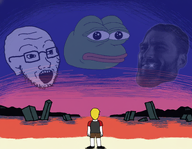 amphibian frog giga gigachad glasses green_skin grey_skin hair meta:not_oc nas:gigachad nas:pepe nate nate_higgers natejak open_mouth pepe pepe_the_frog shirts standing variant:soyak white_skin // 777x604 // 544.8KB