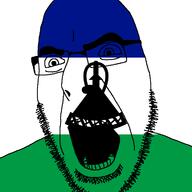 angry country flag glasses lesotho open_mouth soyjak stubble variant:cobson // 721x720 // 28.7KB