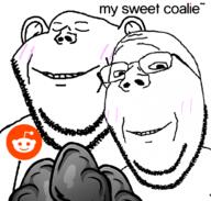 2soyjaks badge blush closed_eyes coal gay logo reddit smile soyjak stubble subvariant:wholesome_soyjak text variant:gapejak variant:impish_soyak_ears // 694x663 // 287.1KB