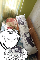 bed bedroom bodypillow fpe fundamental_paper_education irl room russia variant:impish_soyak_ears zip // 646x960 // 729.5KB