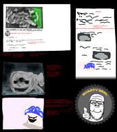 anime badge blue_hair closed_mouth computer dream fish glasses grey hair hand izumi_konata lucky_star meta:tagme qa_(4chan) reddit sharty_seal smile soot_colors soyjak soyjak_party stubble text thumbs_up variant:a24_slowburn_soyjak youtube // 2158x2424 // 525.4KB