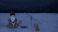 animal artist:nvke axe bucket cat cat_ear cigarette clothes coat fish fishing forest glasses ice night papakha red_nose rope sad sky sleigh smoke smoking snow soyjak stick stubble subvariant:impish_meowjak subvariant:neutralplier valenki variant:impish_soyak_ears variant:markiplier_soyjak whisker // 1920x1080 // 1.1MB