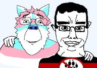 2soyjaks anti_furry chud_troon_alliance flag:anti_furry friendship furfag furry glasses hair hand happy looking_at_you smile stubble subvariant:chudjak_front subvariant:trannyfur tranny variant:bernd variant:chudjak // 834x585 // 47.1KB