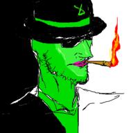 chood choodism cigar clothes green_skin hat oekaki pink_lips smoke smoking thrembo // 500x500 // 40.9KB