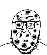 angry crooked_teeth glasses open_mouth soyjak stubble template variant:volcanojak // 677x799 // 22.3KB