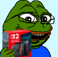 amphibian blue_shirt box frog hand nas:pepe nintendo nintendo_switch_2 open_mouth pepe_the_frog subvariant:wholesome_pepe variant:pepejak video_game // 749x726 // 130.4KB