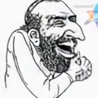 clasped_hands clothes hat hooked_nose jew_nose jewish_hat judaism kike kike_nose kippah laughing low_quality meta:ai_generated nas:happy_jewish open_mouth star_of_david