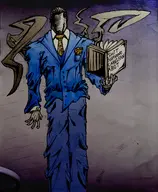 blue_shirt blue_suit book drawing evil faceless grey_skin looking_at_you maslack nas:gigachad nophono series:chud_comic tendrils tentacles // 2769x3370 // 2.2MB