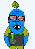 arm artist:xJanny baby badge blue_skin clothes deformed distorted glasses leaf logan mustache newfag open_mouth schlog soyjak_blog subvariant:jacobson sunglasses text tinted_glasses transparent_background variant:a24_slowburn_soyjak // 530x730 // 33.1KB