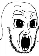 deformed large_eyes open_mouth redraw soyjak stretched_mouth stubble variant:soyak // 647x920 // 100.1KB