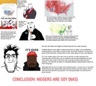 black_skin bloodshot_eyes clothes communism drinking glass glasses hanging kanye_west map nazism necktie nigger purple_hair robe roblox rope smile stubble text tuxedo variant:bernd variant:chudjak variant:cobson variant:markiplier_soyjak // 3952x3568 // 2.2MB