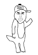 clothes costume drawn hat jewtube leafy leafyishere lizard soyjak subvariant:pol_face variant:chudjak white_background youtuber // 426x615 // 18.8KB