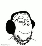 animated barneyfag don_turtelli glasses headphones smile soyjak stubble variant:gapejak // 373x400 // 336.2KB