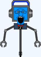 bowtie fandroid headphones open_mouth robot soyjak spam stubble variant:markiplier_soyjak wheel // 600x829 // 112.7KB