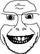 closed_mouth cockmongler creepy glasses grin soyjak stubble variant:unknown // 749x1005 // 17.8KB