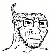 brainless brainlet closed_mouth concerned glasses meta:possibly_duplicate soyjak stubble variant:soyak wrinkles // 484x505 // 129.3KB