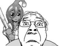 anime baseball_bat frown holding_baseball_bat holding_object manga monster_musume soyjak suu suu_(Monster_musume) tranny variant:bernd weapon // 566x441 // 110.0KB