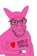 angry animal_ears arm bloodshot_eyes brown_eyes clothes coffee cup ear hand holding_mug holding_object hoops hoops_and_yoyo i_love mug pink_skin sad soyjak stubble tshirt variant:feraljak white_background wrinkles yellow_teeth // 1011x1488 // 305.7KB