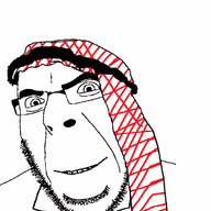 arab clothes glasses hat keffiyeh meta:tagme poyunpoyun smile soyjak stubble thob variant:cobson // 308x400 // 687.2KB