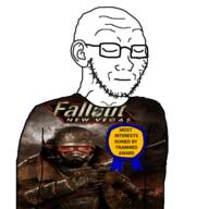 award closed_eyes closed_mouth clothes ear fallout fallout_new_vegas glasses its_over most_interests_ruined_by_trannies_award stubble text tranny variant:soyak // 600x600 // 306.6KB