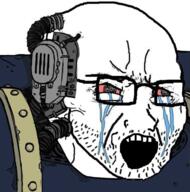 adeptus_astartes armor astartes bloodshot_eyes clothes crying glasses hat open_mouth sci-fi soyjak space space_marines stubble variant:soyak warhammer // 499x503 // 258.1KB