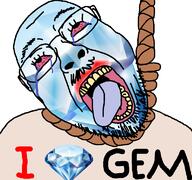 bloodshot_eyes crying gem glasses hanging i_love lipstick open_mouth rope soyjak stubble suicide text tongue variant:bernd // 768x719 // 192.6KB