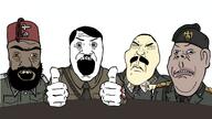 adolf_hitler armband army aryan_club beard benito_mussolini brown_eyes brown_hair brown_skin closed_eyes closed_mouth eagle ear epaulettes eyebrows fascism fascist_italy fez frown full_head gook hand hirohito history hitler_mustache insignia leader looking_at_you looking_to_the_right military military_cap military_uniform multiple_soyjaks muslims mustache mutt mutt_lips nazi_germany nazism necktie nose open_eyes open_mouth punisher_face rotten_teeth shitskin slant_eyes subvariant:gapemutt subvariant:science_lover subvariant:tetojak suit_and_tie swastika teeth teeth_showing thumbs_up variant:feraljak variant:gapejak variant:markiplier_soyjak variant:markiplier_soyjak2 white_background wrinkles yellow_skin yellow_teeth // 4000x2250 // 2.9MB