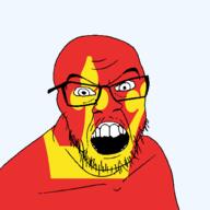 angry county crown flag flag:vestfold glasses hair looking_at_you mustache norway open_mouth soyjak stubble teeth transparent_background variant:feraljak vestfold // 1500x1500 // 63.7KB