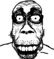 glasses open_mouth scary soyjak stubble variant:markiplier_soyjak // 598x655 // 173.5KB