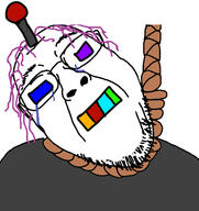 ack antenna artificial_intelligence crying dead hair hanging heterochromia open_mouth purple_hair robot rope soyjak suicide tranny variant:bernd // 1298x1376 // 508.9KB