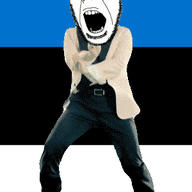 angry animated country dance estonia flag flag:estonia full_body gangnam_style glasses irl open_mouth soyjak stubble variant:cobson // 300x460 // 502.8KB