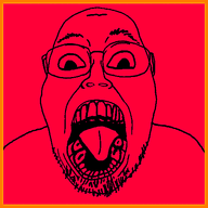angry animated distorted glasses open_mouth red soyjak stubble subvariant:boat_rammer variant:bernd // 500x500 // 470.7KB