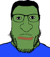 glasses green_skin hair looking_at_you pepe_the_frog stubble subvariant:carbjak variant:markiplier_soyjak // 864x983 // 42.2KB