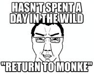 closed_mouth glasses hair meme monkey smile smug soyjak subvariant:chudjak_front text variant:chudjak // 980x800 // 153.5KB