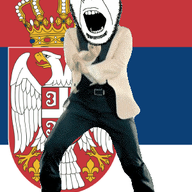 angry animated bird country cross crown dance flag flag:serbia full_body gangnam_style glasses irl open_mouth serbia shield soyjak stubble variant:cobson // 300x460 // 510.8KB